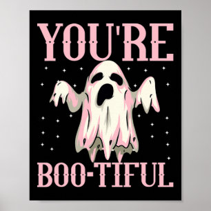 Du är Boo-tiful Cute Halloween Boo Ghost Funny Co Poster