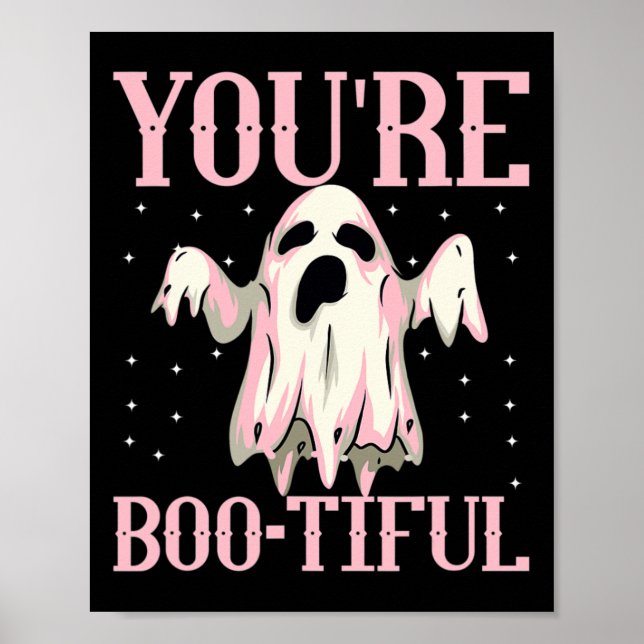 Du är Boo-tiful Cute Halloween Boo Ghost Funny Co Poster (Framsidan)