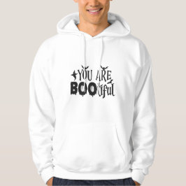 Du är Bootiful Halloween Clever Black Typography Hoodie