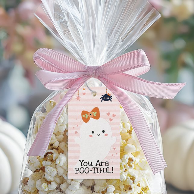 Du är bootiful Kawaii Ghost Halloween Presentetikett (You are boo-tiful cute ghost Halloween favor tag)