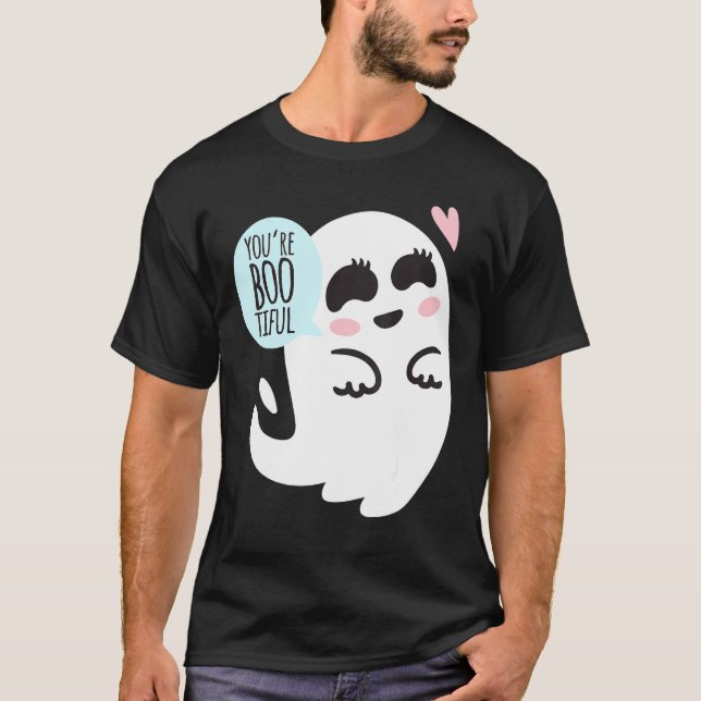 Du är Bootifull Ghost Cute Funny Halloween Cos T Shirt (Framsida)