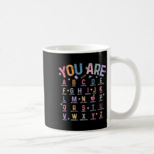 Du är Brev Alphabet Lär dig Abcs Inspiration Kaffemugg