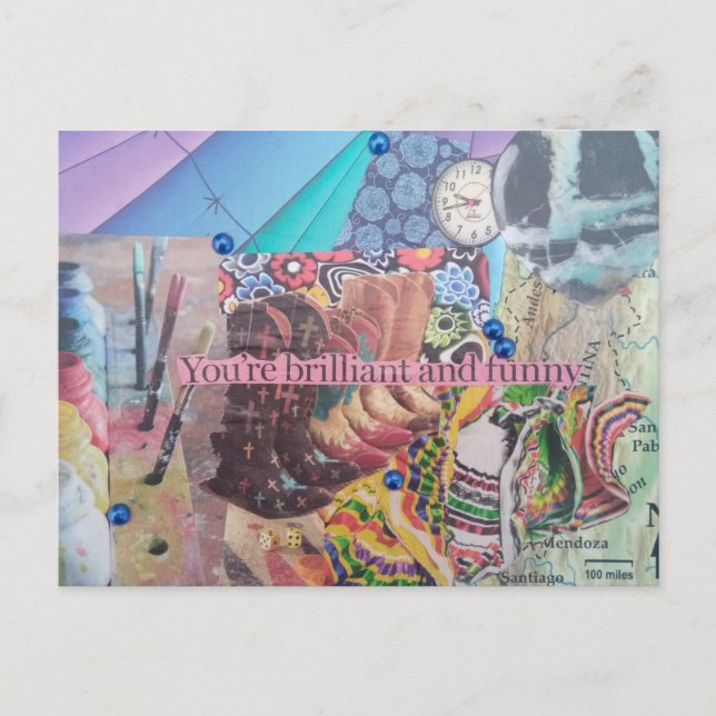 Du är briljant och roligt vykort (Framsida)