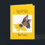 Du är Butterfly-Best Friend Kort<br><div class="desc">Butterflies and Flowers gör ett underbart födelsedagskort till din bästa vän. "du är fjärilen i min trädgård"</div>
