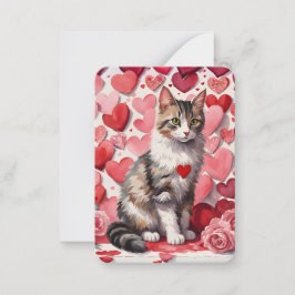 "Du är Cats Meow" Tabby Classroom Valentine Anteckningskort