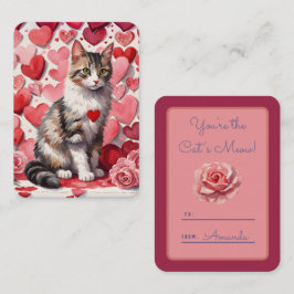 "Du är Cats Meow" Tabby Classroom Valentine Anteckningskort