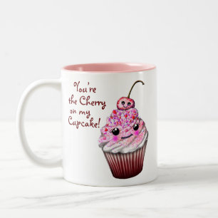 "Du är Cherry på min cupkaka!" Kawaii Mugg