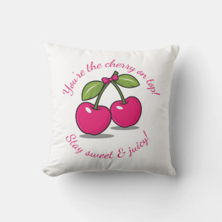 Du är Cherry på topp!" Cute Cherry-Thned Kudde