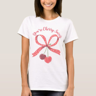 Du är Cherry Sweet Cherry Bow Pun T Shirt