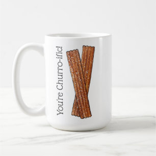 Du är Churro-ific (Terrific) Funny Foodie Churros Kaffemugg