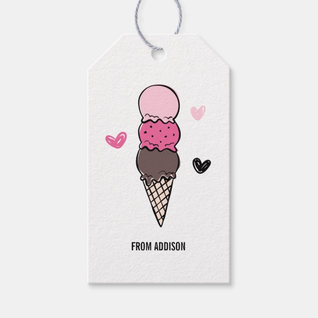 Du är Coola Ice Cream Valentine Day Gift-Märkre Presentetikett (Framsidan)