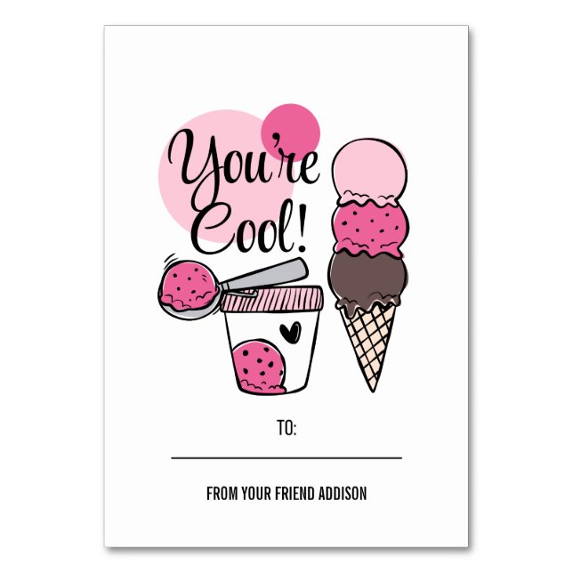 Du är Coola Kids Classroom Valentine Card Bordsnummer (Framsidan)