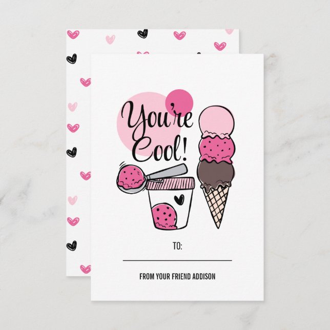 Du är Coola Kids Classroom Valentine Card Inbjudningar (Fram/baksida)