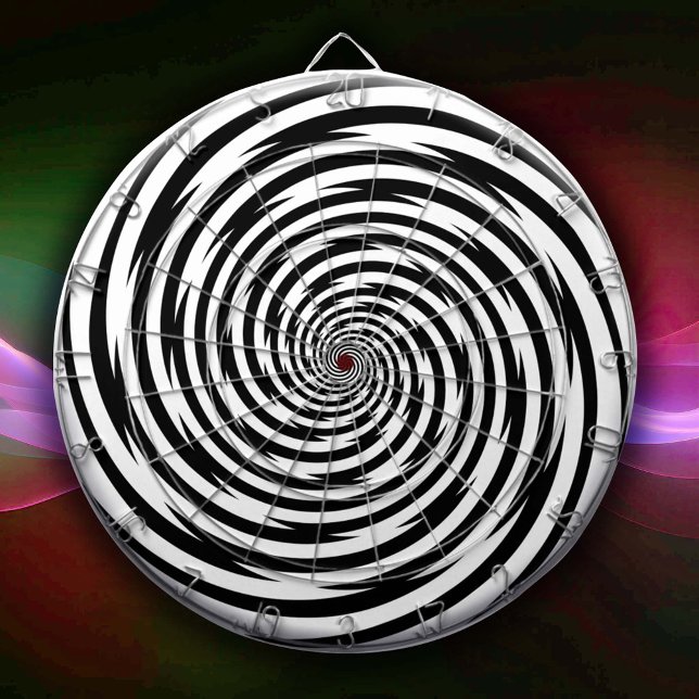 Du är Crazy Hypnosis Spiral Darttavla (Get ready to spice up your game room with this retro modern black and white spiral design dartboard!)