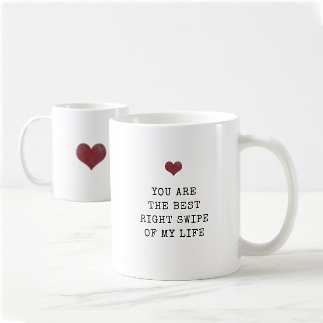 Du är den bästa högerna i mitt liv Alla hjärtans. Kaffemugg (Personalized Minimal stylish Valentine Mug)