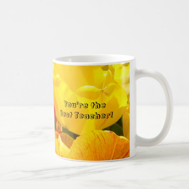 Du är den bästa läraren Kaffe Mugg Gula Tulpaner (Höger)