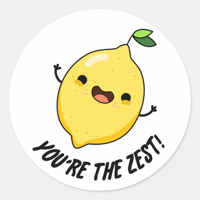 Du är den bästa Lemon Pun Runt Klistermärke (Framsida)