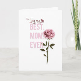Du är den bästa mamma någonsin Mors dag Rosa ros Kort
