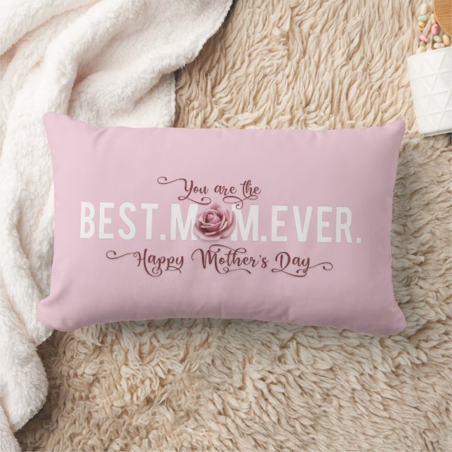 Du är den bästa Mamma någonsin Mors dag Rosa ros Lumbarkudde (Filt)