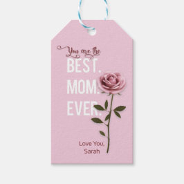 Du är den bästa Mamma någonsin Mors dag Rosa ros Presentetikett