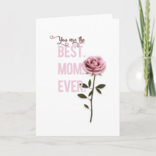 Du är den bästa mamman någonsin mors dag rosa ros kort