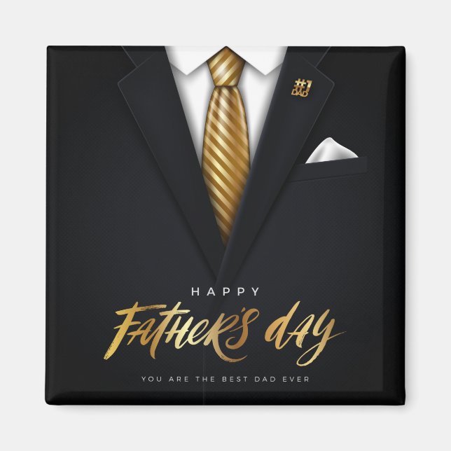 Du är den bästa Pappa någonsin i Svarta Guld Fars  Magnet (Framsidan)