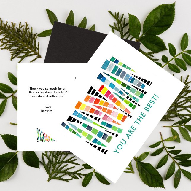 Du är den bästa tack vykort (You are the best Watercolor friendship card)