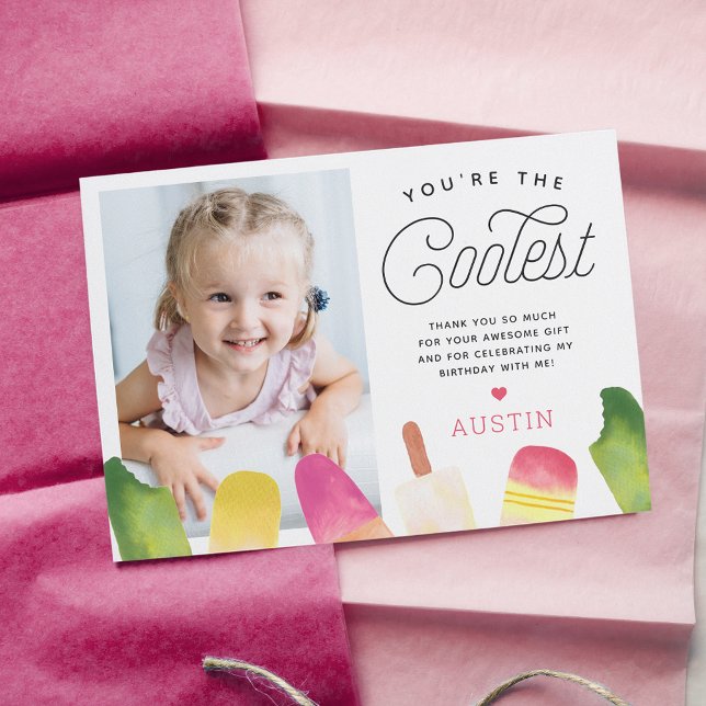 Du är den coolaste | Pinnstångstema Barn Foto Tack Kort (Skapare uppladdad)