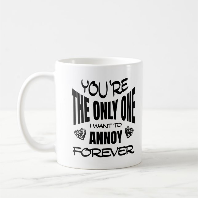 Du är den enda jag vill känna för alltid kaffemugg (Vänster)