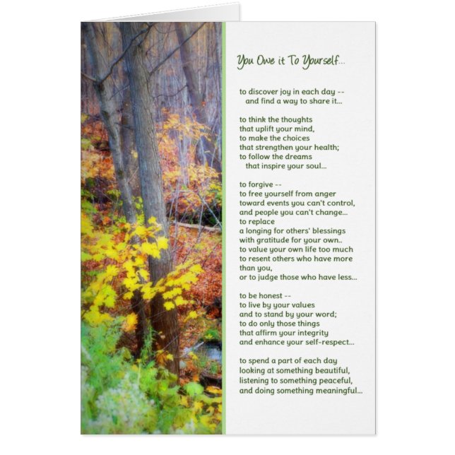 Du är den för dig själv... hälsningskort (Framsidan)