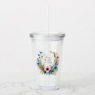 Du är den Gud som Stannar, akvarell blomster Take Away Mugg