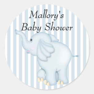 Du är den inbjudna blåttelefantbaby shower runt klistermärke