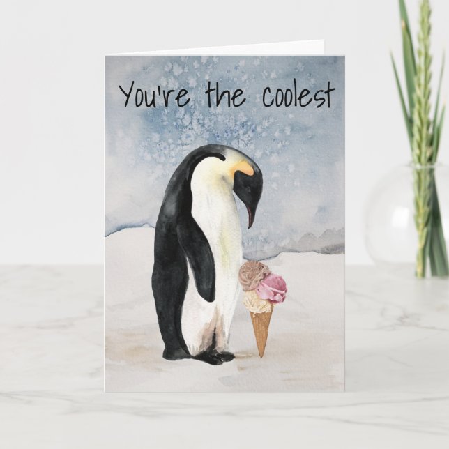 Du är den kallaste Penguin Valentindagen Kort (Framsida)