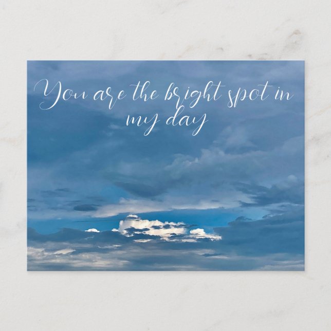 Du är den ljusa punkten i min dag vykort (Framsida)