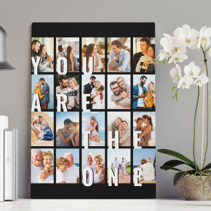 Du är den romantiska 20-foto Collage Svart Canvastryck