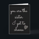 DU ÄR DEN "SISTER" JAG HAR ATT VÄLJA KORT<br><div class="desc">DET HÄR ÄR ETT PERFEKT-KORT FÖR DEN PERSONEN I ELAKEN "VÄRLDEN FÖR DIG"!!!!!!!!! HA EN UNDERBAR DAG OCH TACK SÅ MYCKET FÖR ATT STOPPA MED EN AV MINA 8 LAGER!!!!</div>