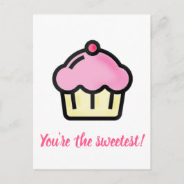 Du är den sötaste! Cupkaka Valentindagen Helg Vykort