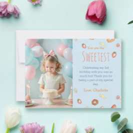 Du är den sötaste pastellblå födelsedagsbarn för b tack kort