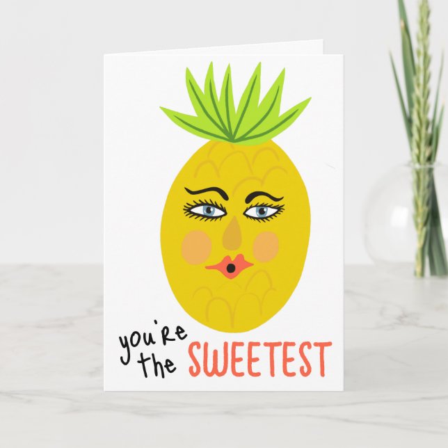 DU ÄR DEN SÖTASte Whimsical Pineapple Cute Kort (Framsida)