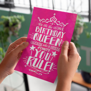 Du är den ultimata BIRTHDAY QUEEN DU REGLE! Hälsningskort