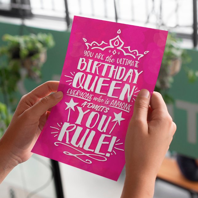 Du är den ultimata BIRTHDAY QUEEN DU REGLE! Hälsningskort (Skapare uppladdad)