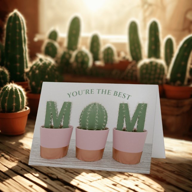 Du är det bästa Cactus Mamma-Mors dag-kortet Kort (Mother's Day Card for the Best Cactus Mom! 🌵)