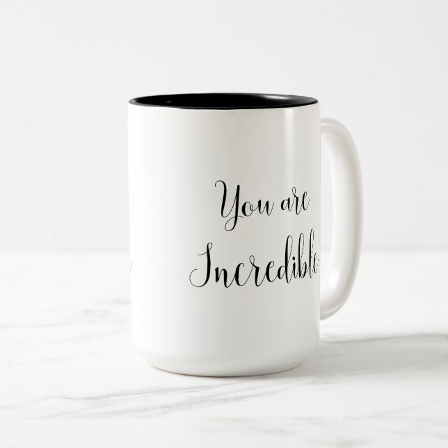 Du är det oerhörda inspirera meddelandet Två-Tonad mugg (Framsida höger)