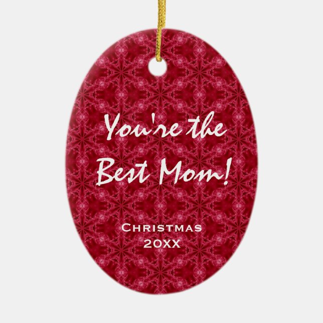 Du är det röda Snowflakemönster för den bäst Julgransprydnad Keramik (Framsidan)