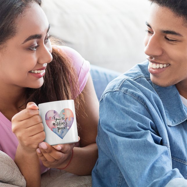 Du är det saknade Biet Puzzle Mugg (Let someone know how much you love them with this, "You're the missing piece" puzzle mug! )