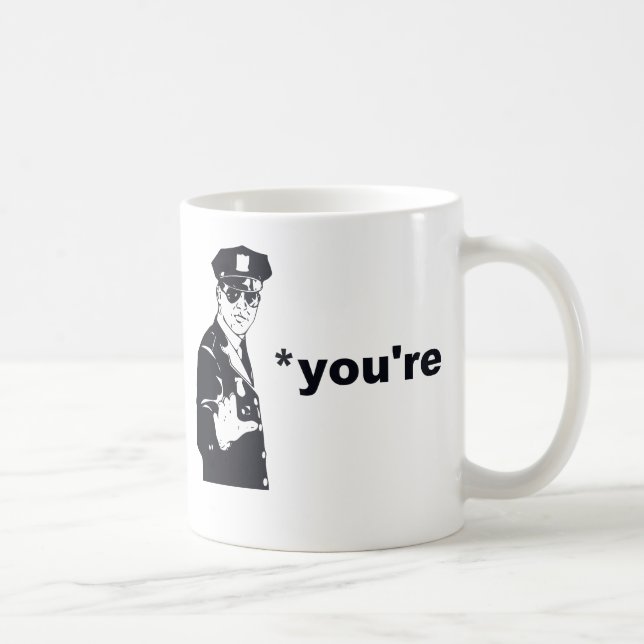 Du är din grammatikpolis kaffemugg (Höger)