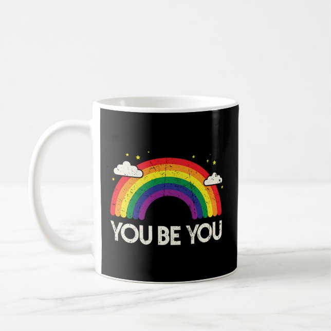 Du är din LGBqt-support för Regnbåge Kaffemugg (Vänster)