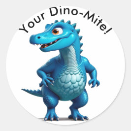 Du är Dino-Mite! Anpassa Namn-text Runt Klistermärke