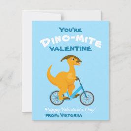 Du är Dino-mite! Barn Valentine dinosaur Julkort