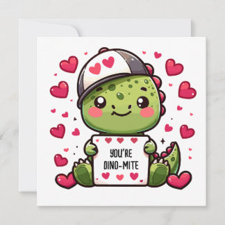 Du är Dino-mite! - Cute Dinosaur Valentine Card Julkort